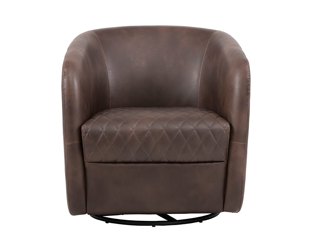 Dax Swivel Lounge Chair - Havana Dark Brown