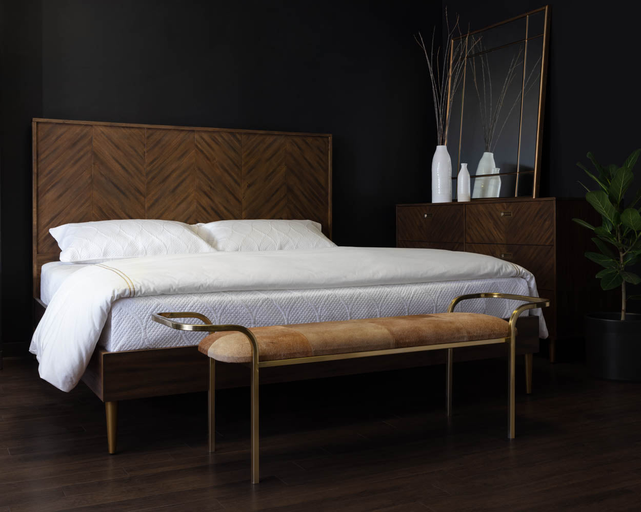 Greyson Bed - King - Smoke Acacia