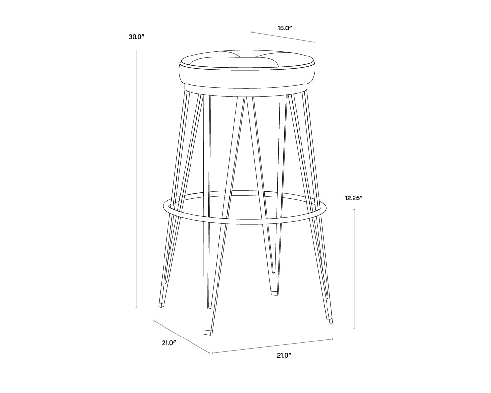 Matthews Swivel Barstool - Champagne Gold - Onyx