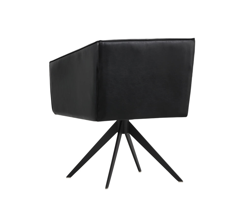 Phoenix Swivel Dining Armchair - Coal Black
