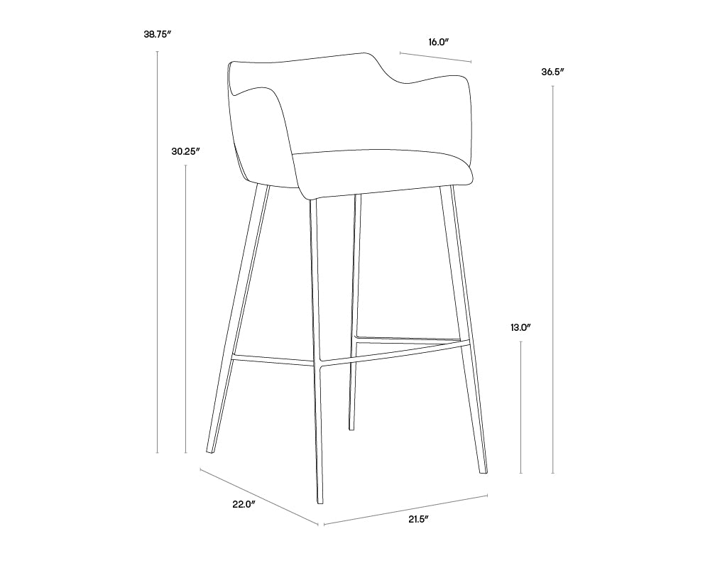 Griffin Barstool - Town Grey / Roman Grey