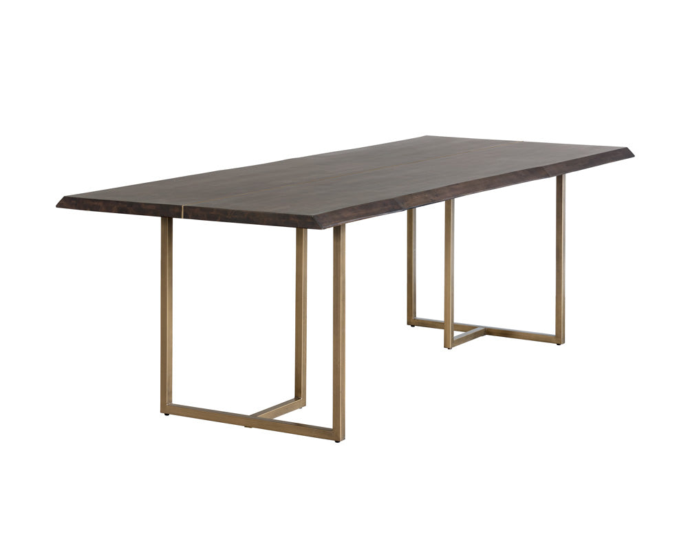 Donnelly Dining Table - Antique Brass - Dark Mango - 95"