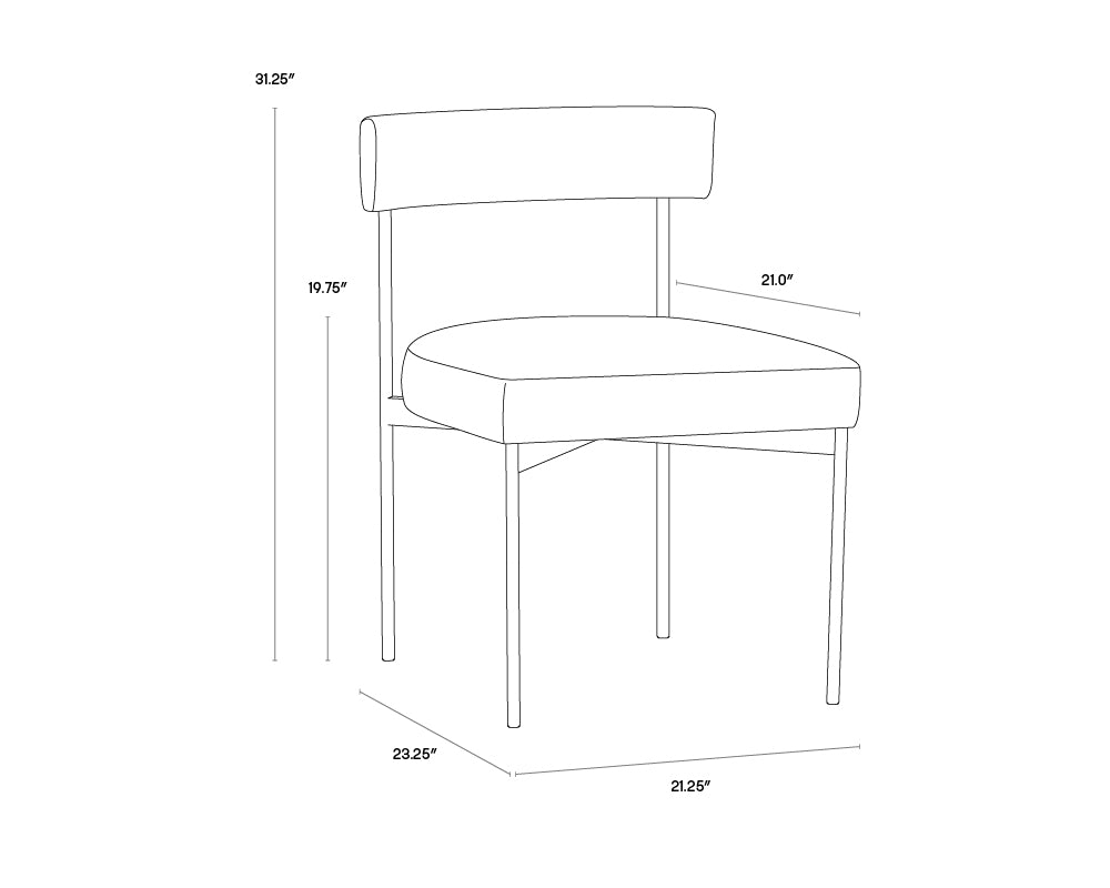Seneca Dining Chair - Antique Brass - Arena Cement