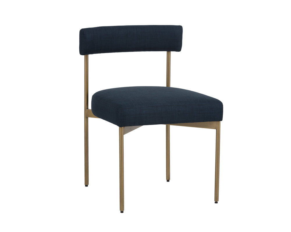 Seneca Dining Chair - Antique Brass - Arena Navy