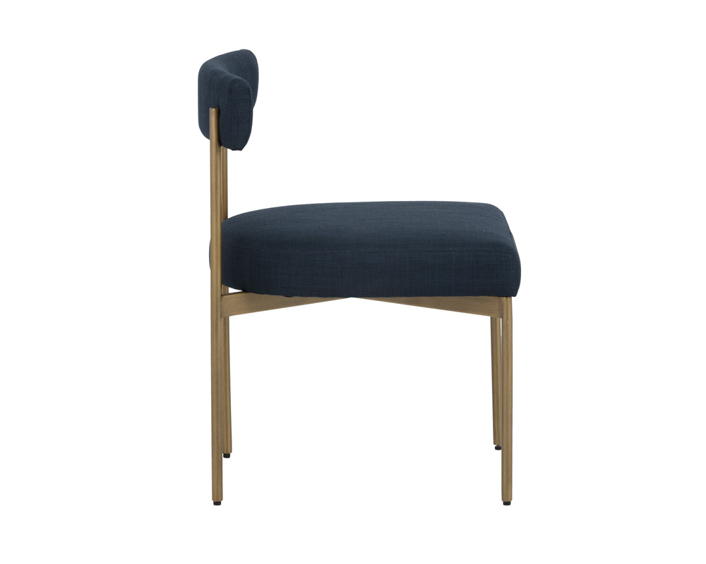 Seneca Dining Chair - Antique Brass - Arena Navy