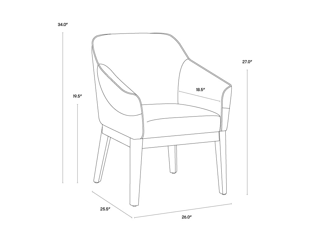 Dorian Dining Armchair - Marigold