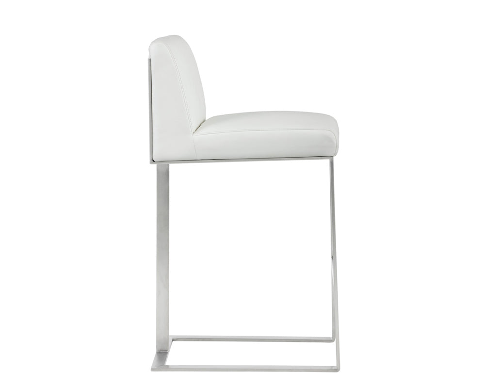 Dean Barstool - Stainless Steel - Cantina White