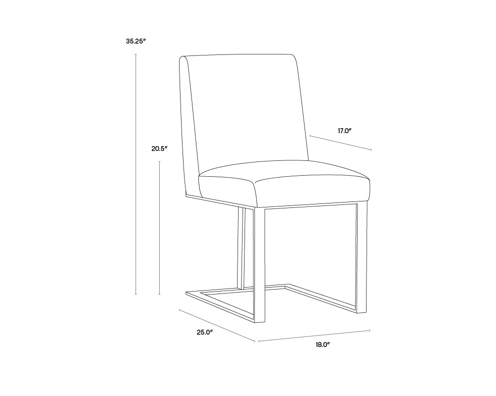 Dean Dining Chair - Stainless Steel - Cantina Magnetite
