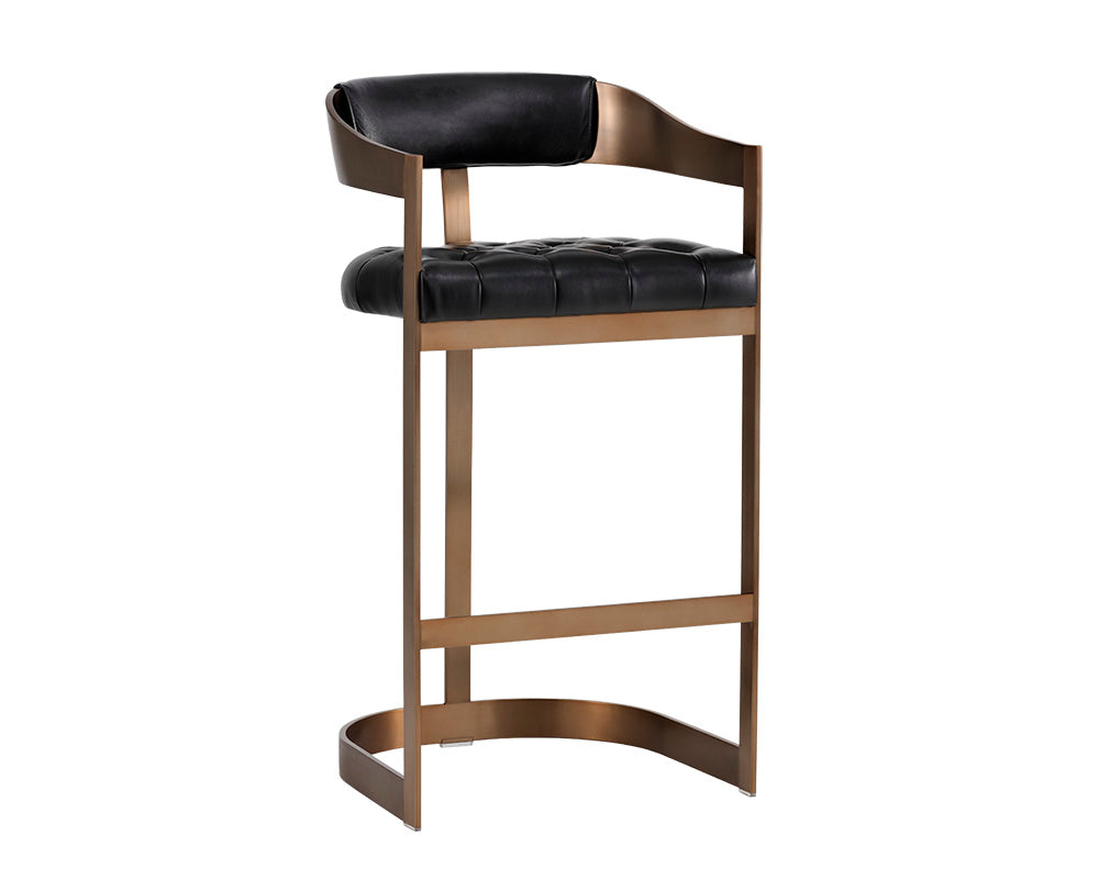 Beaumont Barstool - Antique Brass - Cantina Black