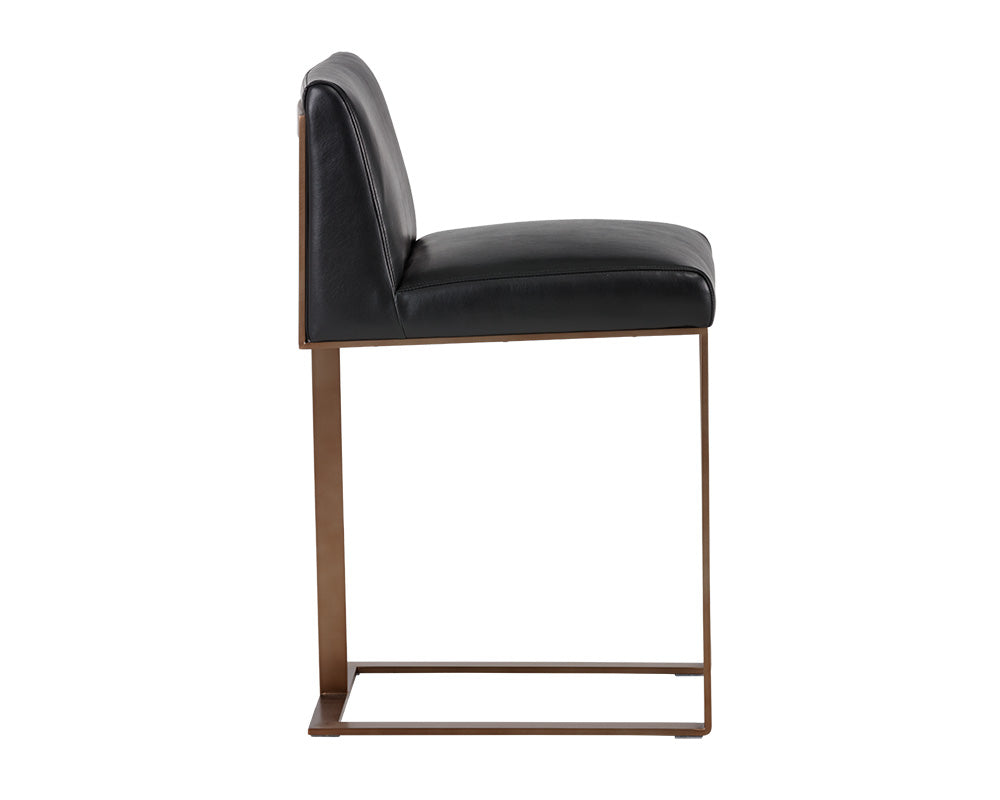 Dean Counter Stool - Antique Brass - Cantina Black
