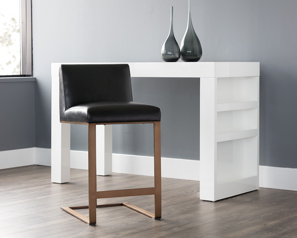 Dean Counter Stool - Antique Brass - Cantina Black