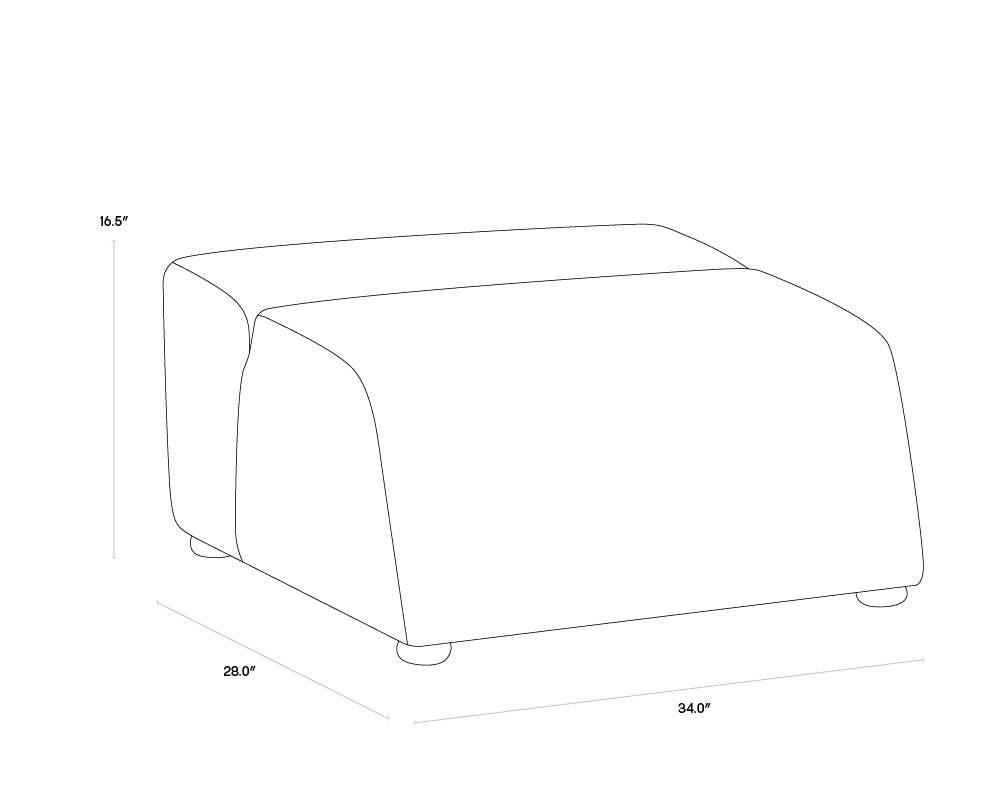 Cornell Modular - Ottoman - Polo Club Stone