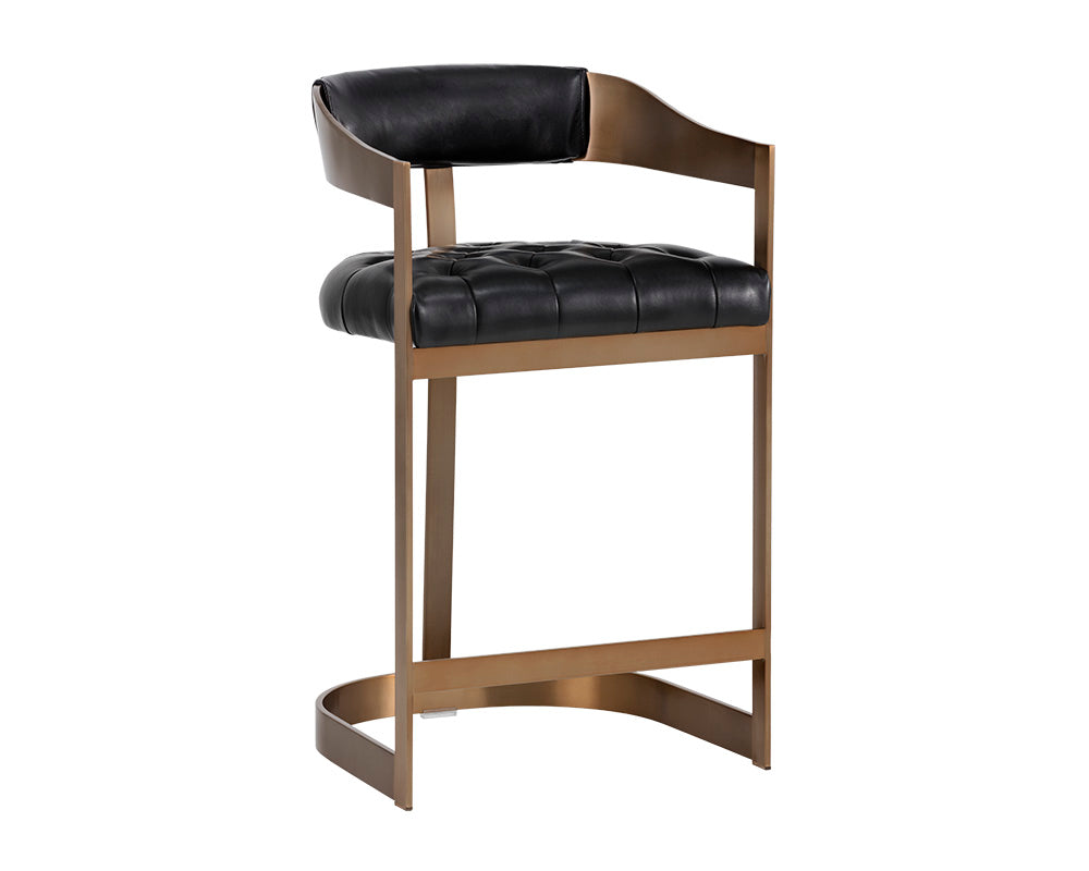 Beaumont Counter Stool - Antique Brass - Cantina Black