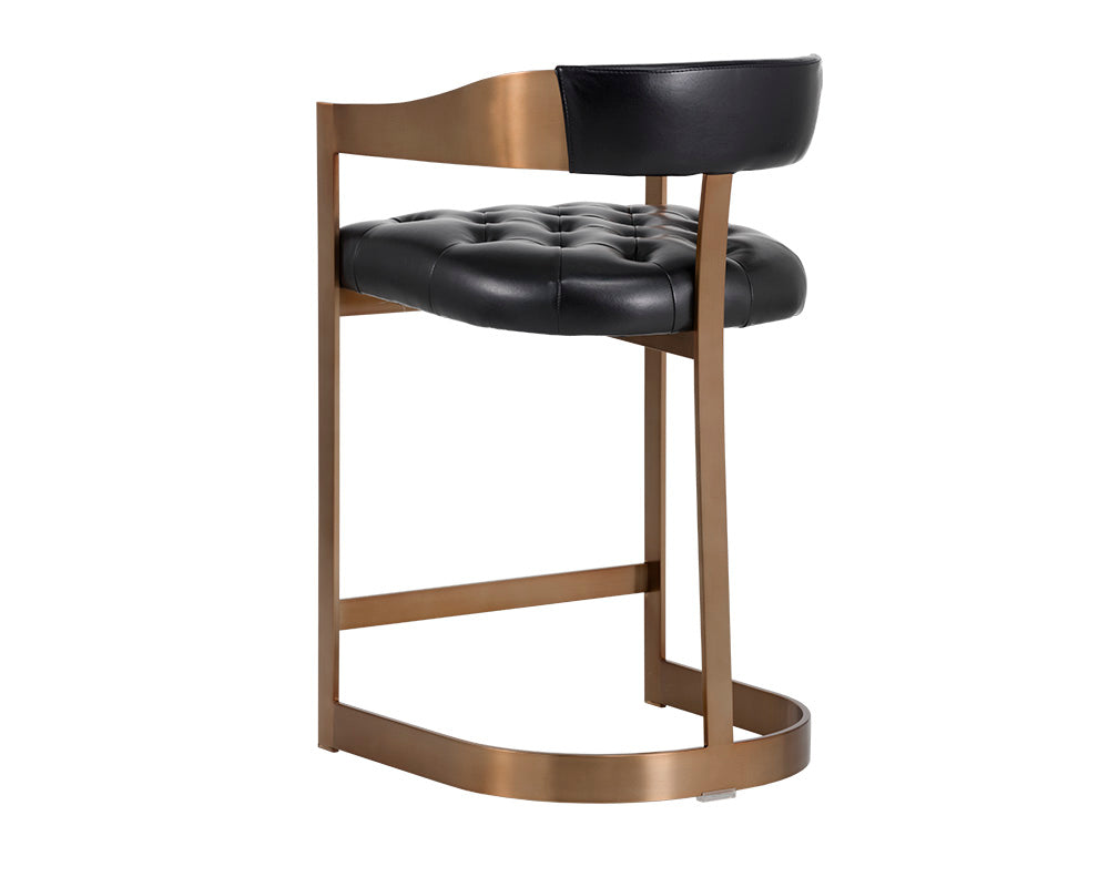 Beaumont Counter Stool - Antique Brass - Cantina Black