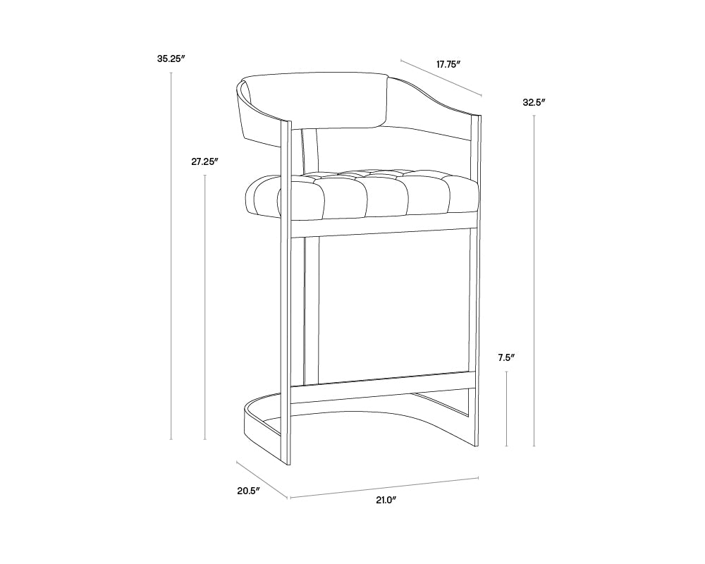 Beaumont Counter Stool - Stainless Steel - Cantina Magnetite