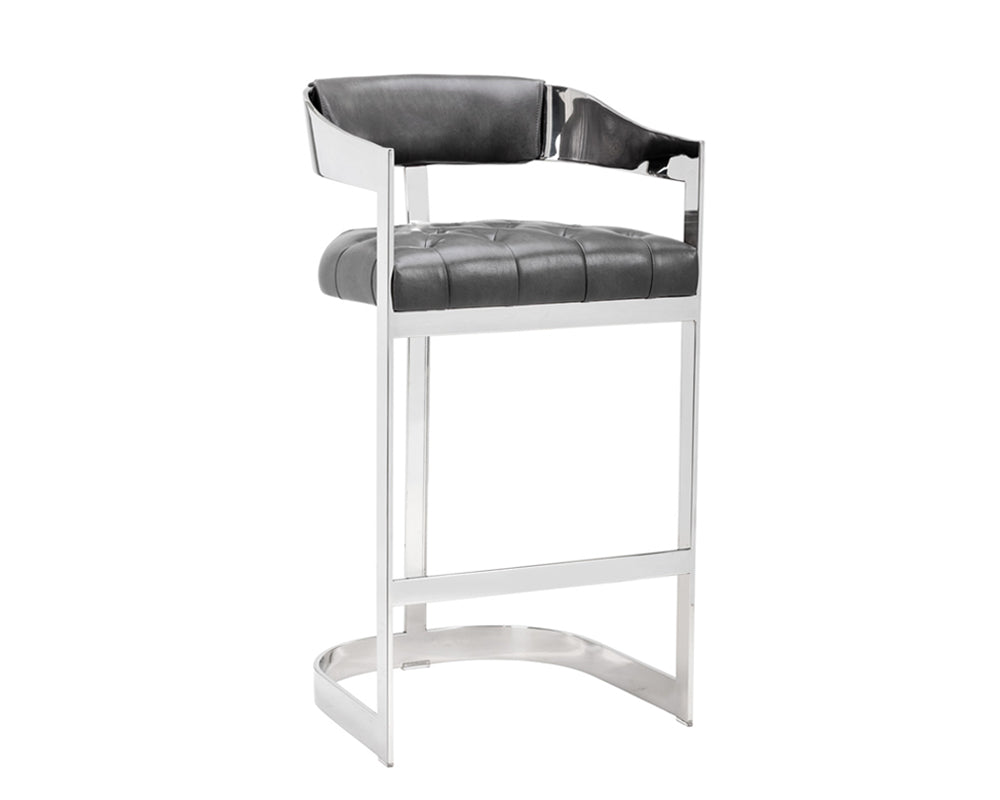 Beaumont Barstool - Stainless Steel - Cantina Magnetite