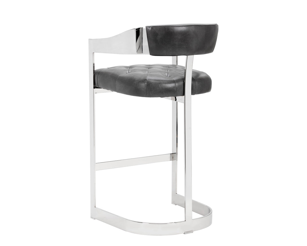 Beaumont Barstool - Stainless Steel - Cantina Magnetite