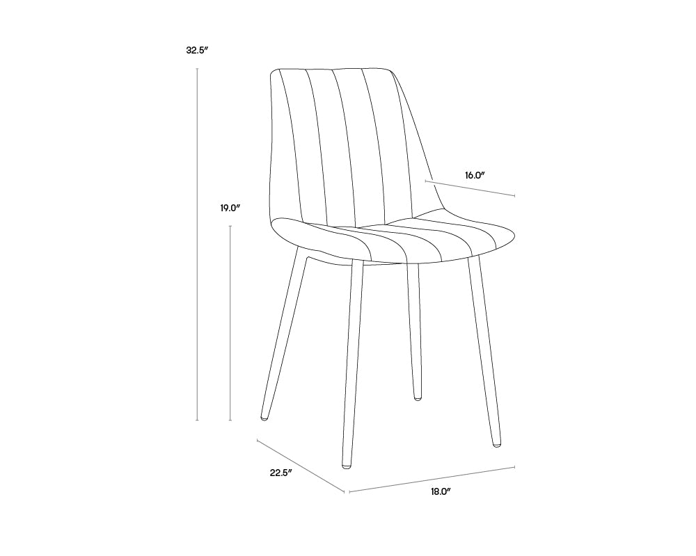 Drew Dining Chair - Black - Light Grey