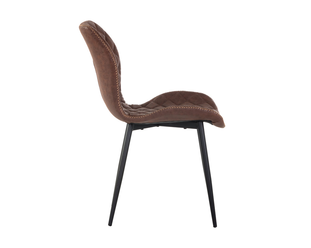 Lyla Dining Chair - Black - Antique Brown