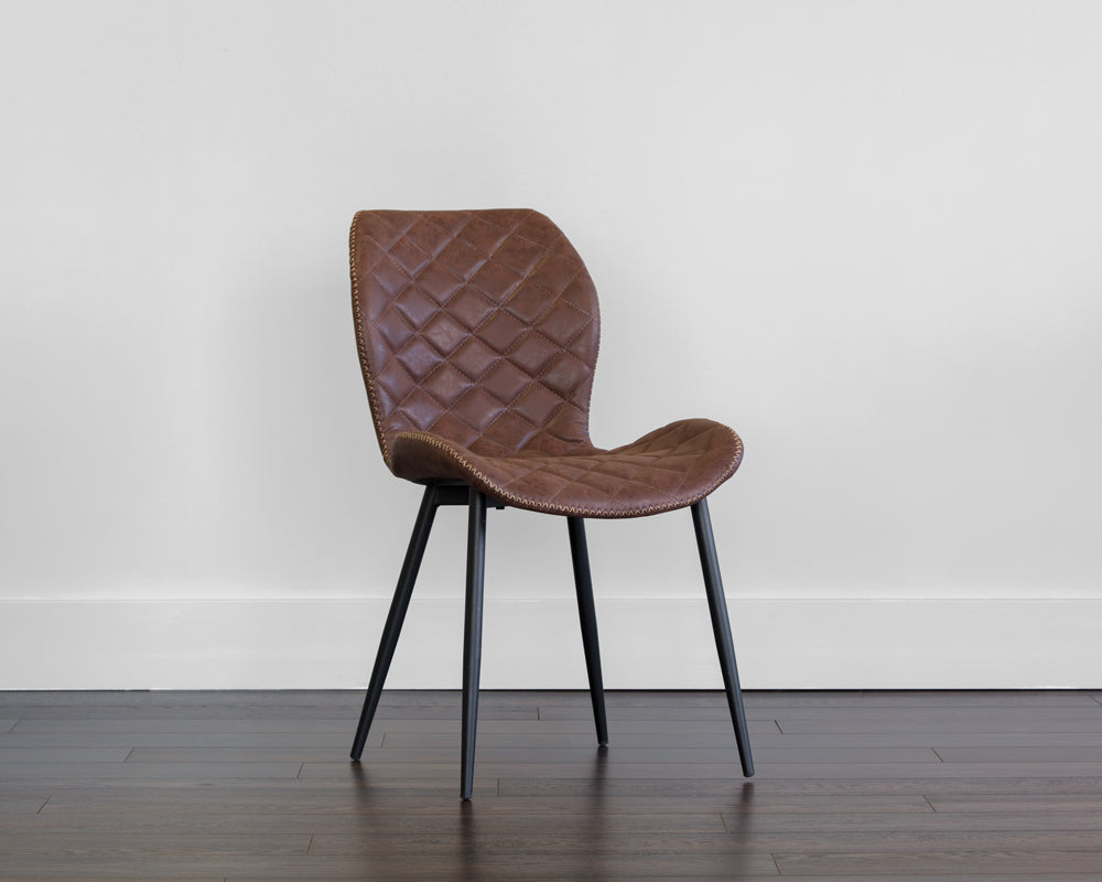 Lyla Dining Chair - Black - Antique Brown