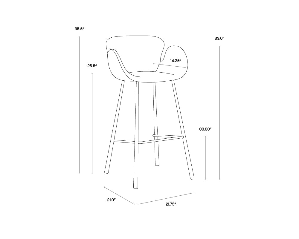 Waldo Barstool - Nightfall Black / November Grey