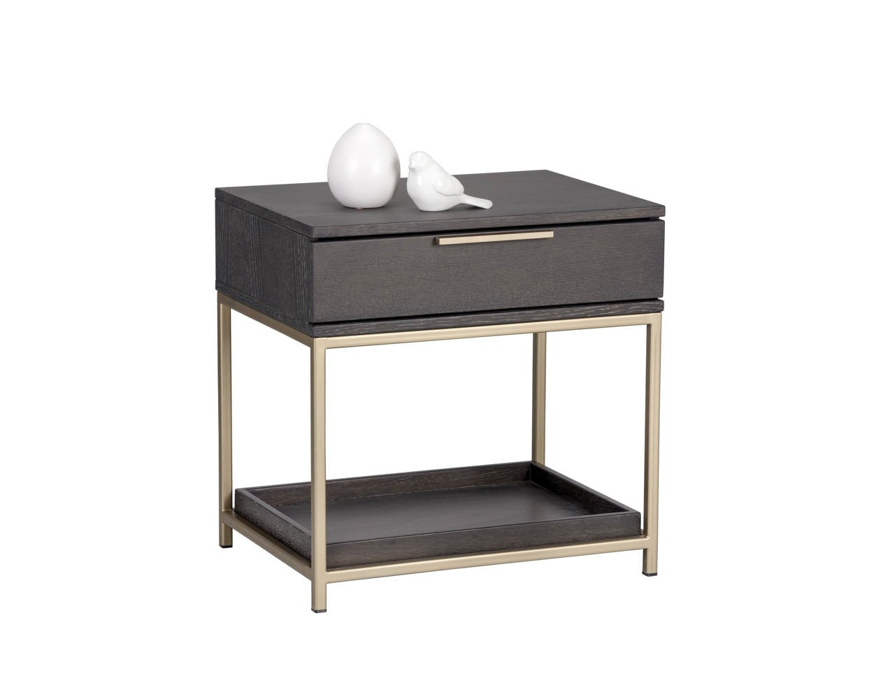 Rebel Nightstand - Small - Gold - Charcoal Grey
