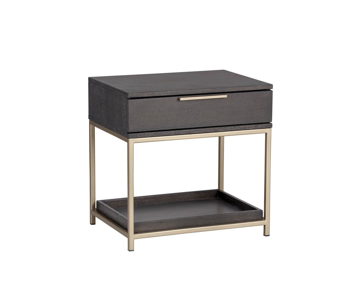 Rebel Nightstand - Small - Gold - Charcoal Grey