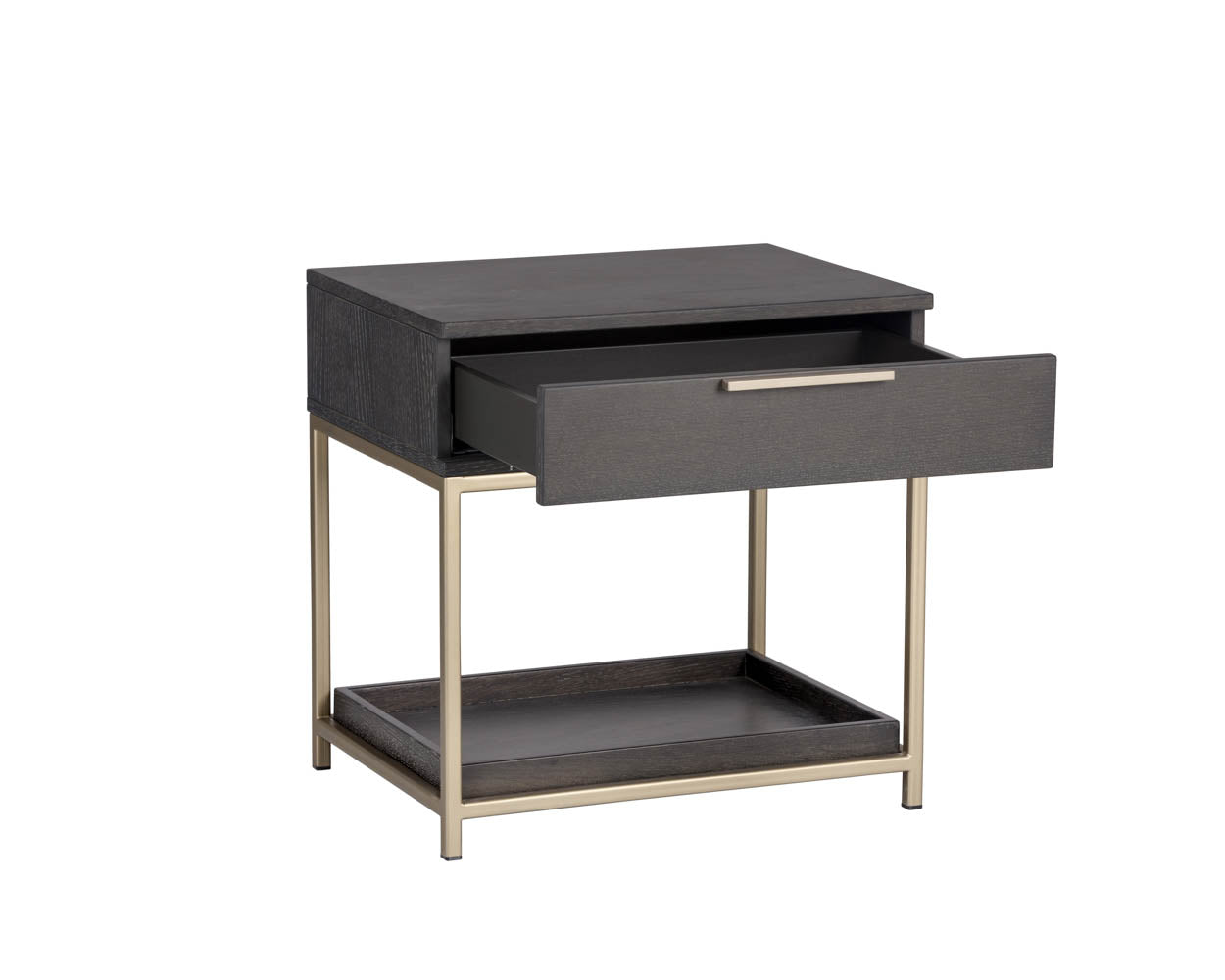 Rebel Nightstand - Small - Gold - Charcoal Grey