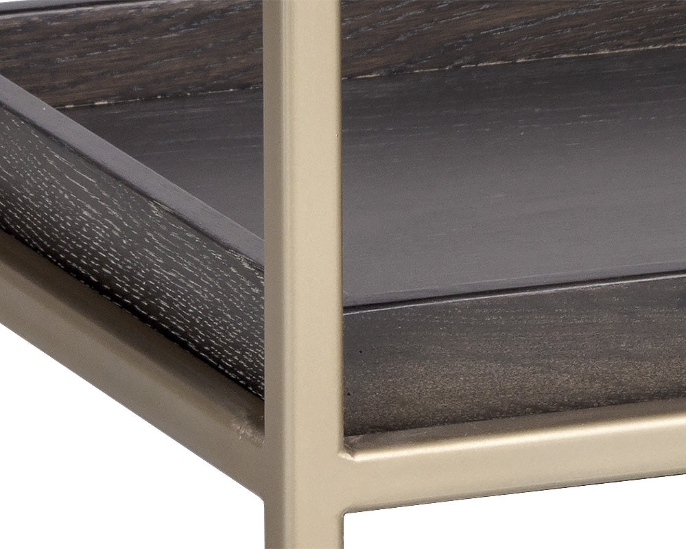 Rebel Nightstand - Small - Gold - Charcoal Grey