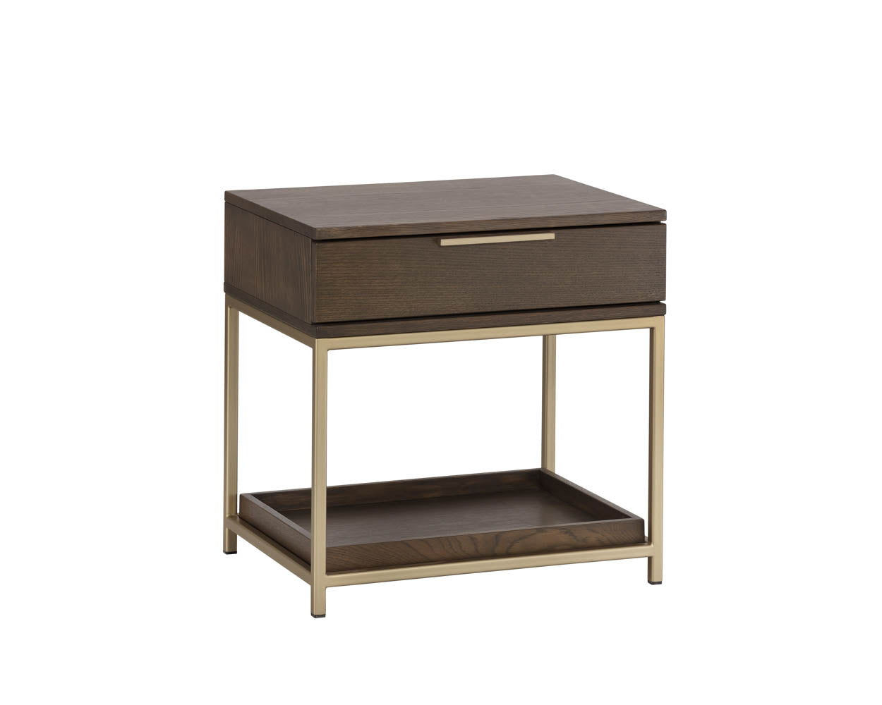 Rebel Nightstand - Small - Gold - Raw Umber