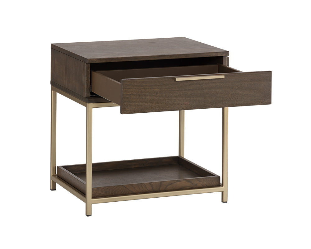 Rebel Nightstand - Gold - Raw Umber