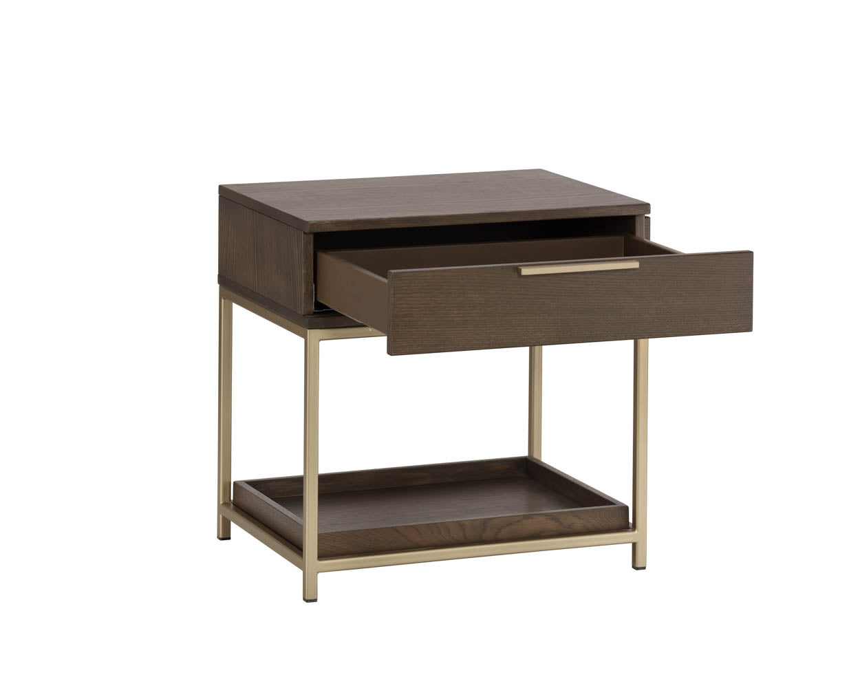 Rebel Nightstand - Small - Gold - Raw Umber
