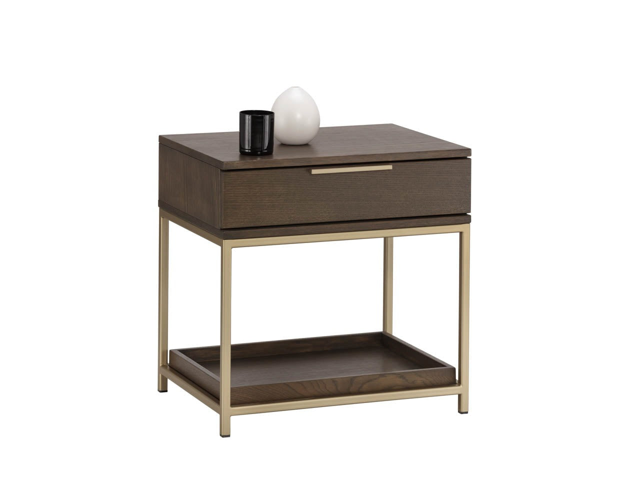 Rebel Nightstand - Small - Gold - Raw Umber