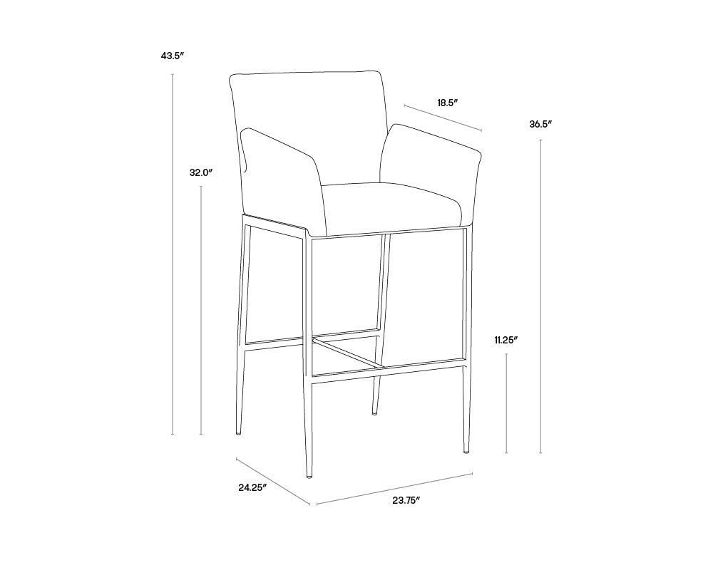 Gesa Barstool - Polo Club Stone