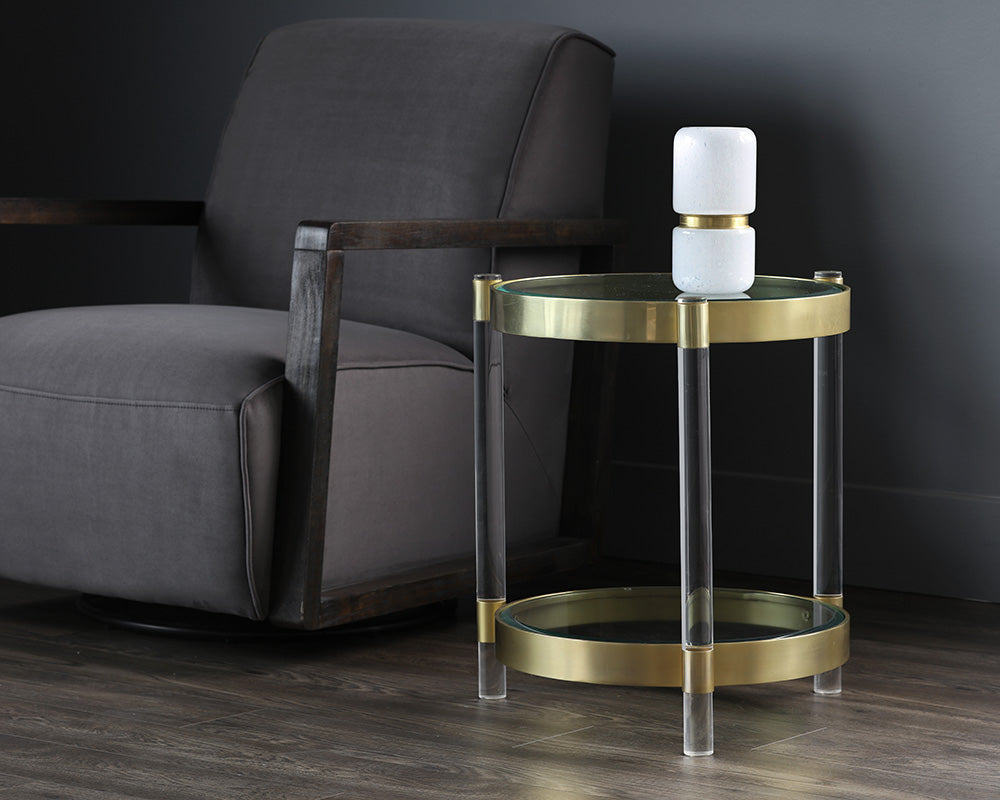York Side Table - Brass
