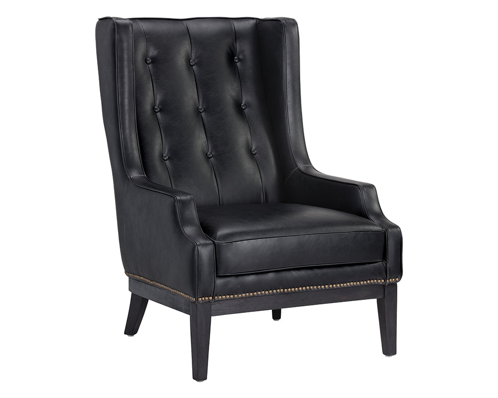 Biblioteca Lounge Chair - Coal Black