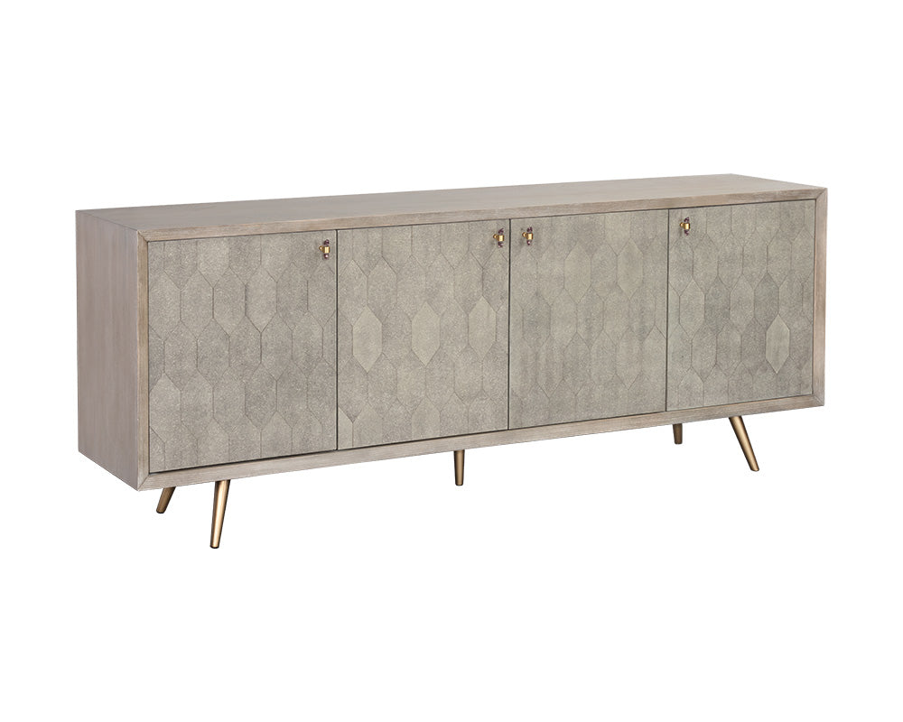 Aniston Sideboard - Large - White Ceruse - Taupe Shagreen