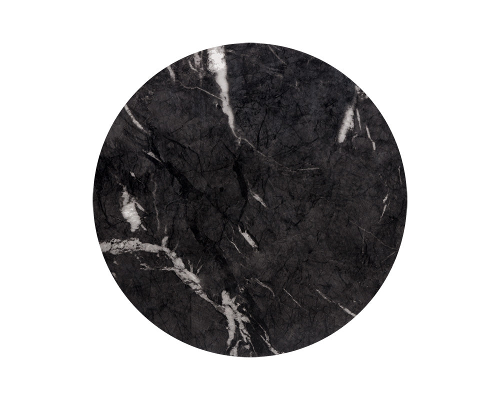 Goya End Table - Marble Look - Black