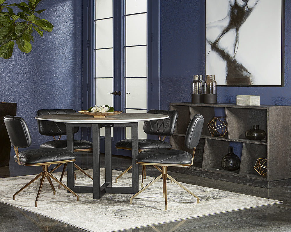 Virtu Swivel Dining Chair - Bravo Black