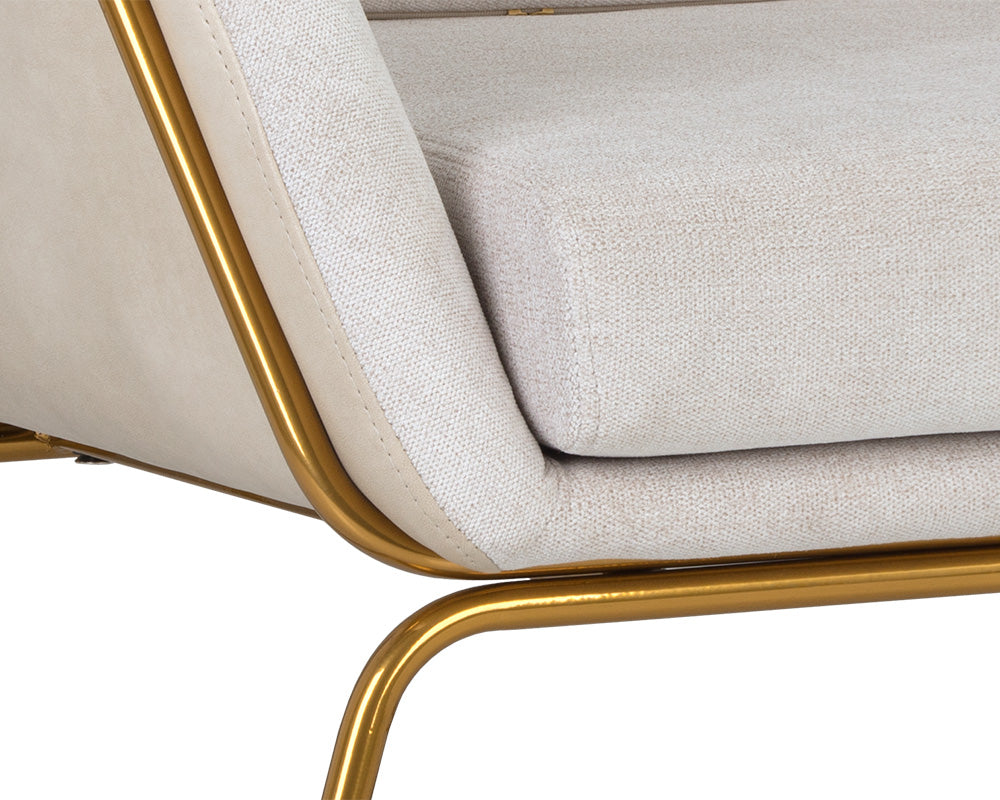 Watts Lounge Chair - Gold - Polo Club Muslin / Bravo Cream