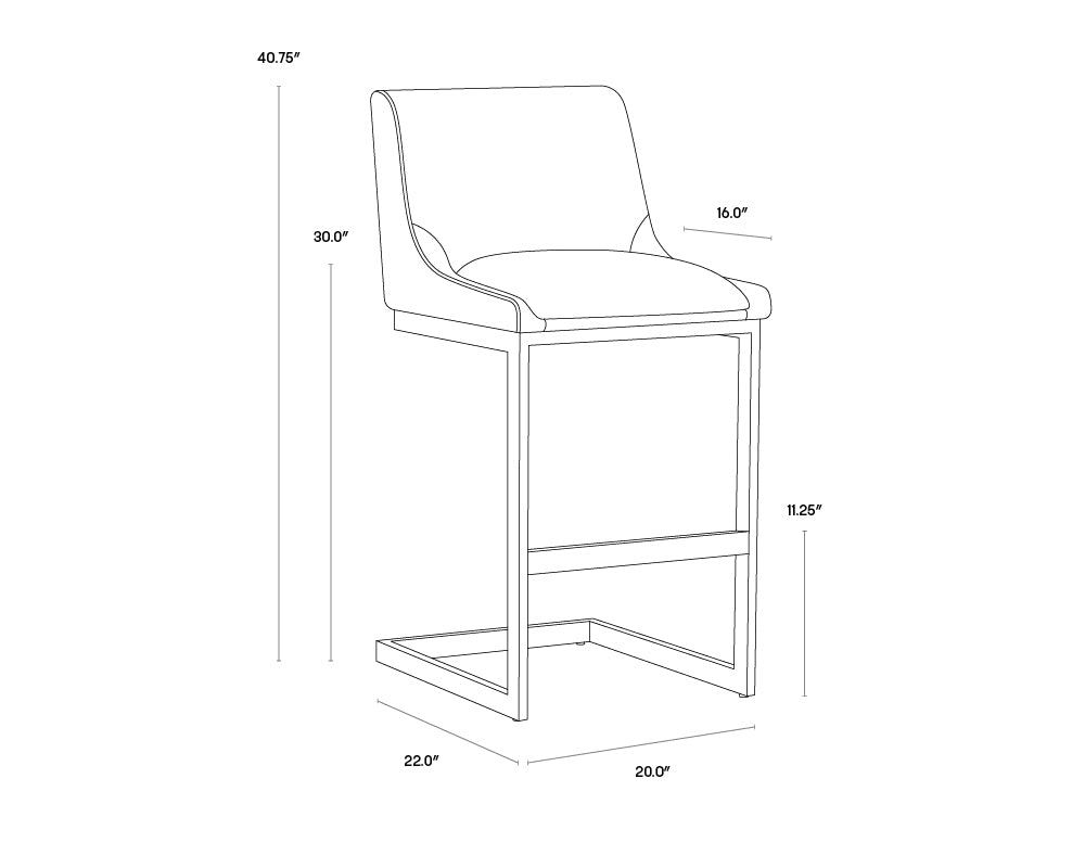 Holly Barstool - Zenith Graphite Grey