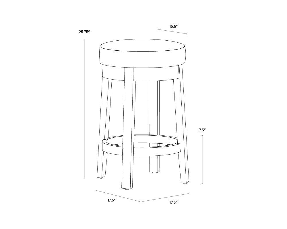 Cedric Swivel Counter Stool - Havana Dark Brown