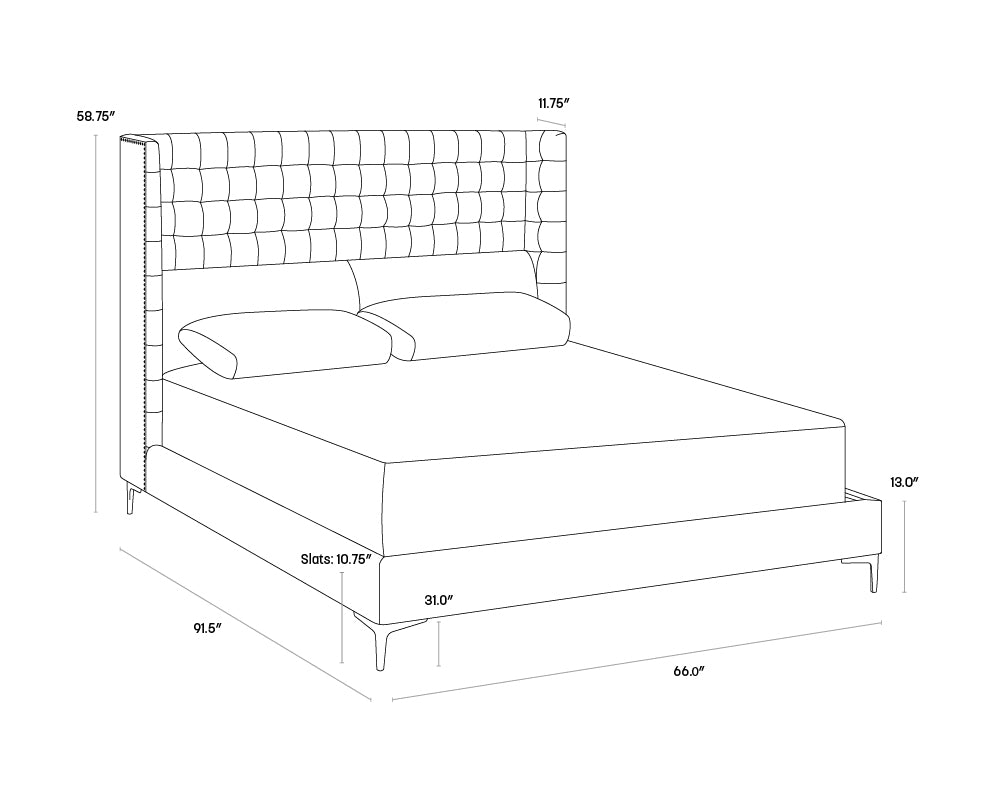 Cairo Bed - Queen - Antonio Charcoal