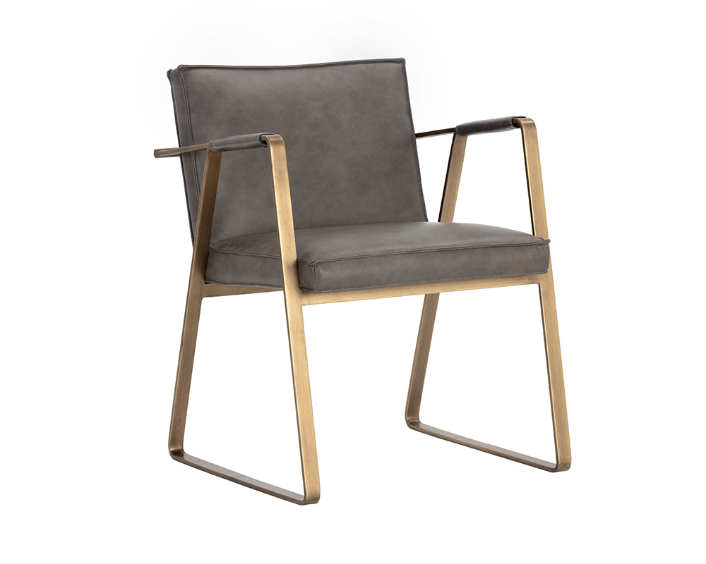 Kristoffer Dining Armchair - Vintage Steel Grey Leather