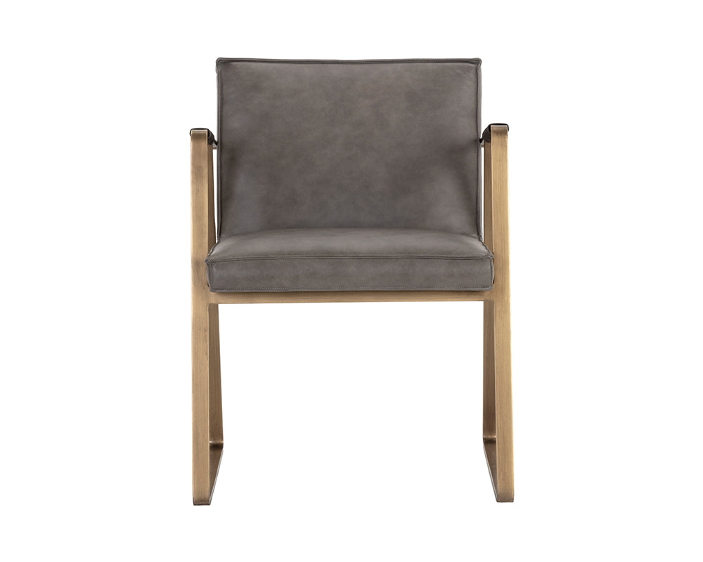 Kristoffer Dining Armchair - Vintage Steel Grey Leather