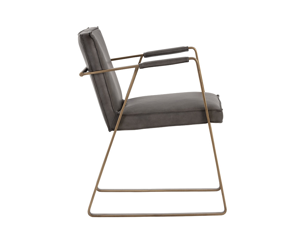 Kristoffer Dining Armchair - Vintage Steel Grey Leather