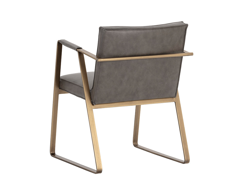Kristoffer Dining Armchair - Vintage Steel Grey Leather