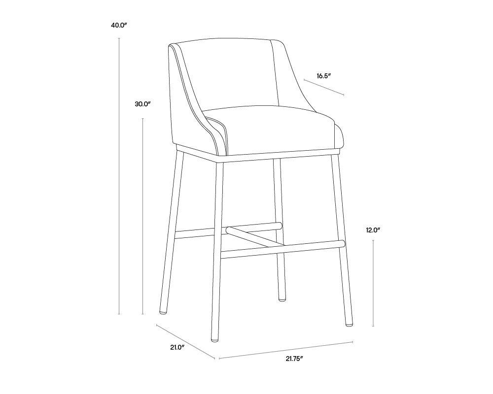 Dalary Barstool - Bravo Metal / Polo Club Stone