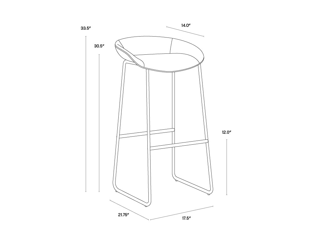 Skylar Barstool - Polo Club Muslin / Dillon Cream