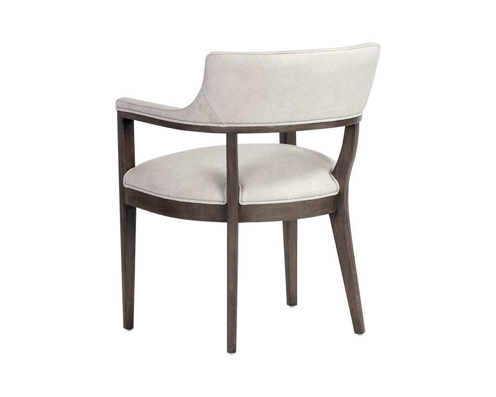 Brylea Dining Armchair - Brown - Saloon Light Grey Leather